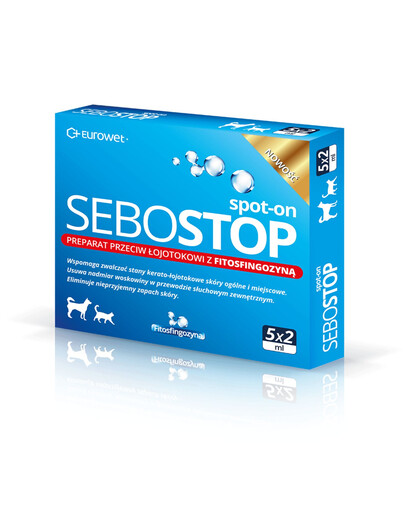 EUROWET Sebostop Spot-on 5 x 2ml preparát proti seborei pro psy a kočky