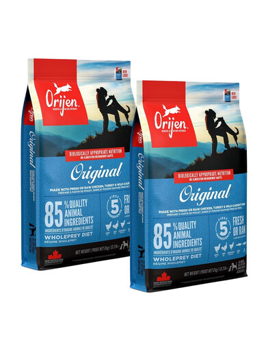 ORIJEN Original Dog 2x6 kg Bezobilné granule pro dospělé psy