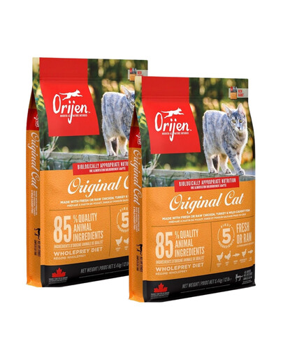 ORIJEN Original Cat 2x 5,4 kg  krmivo bez obilovin pro kočky a koťata