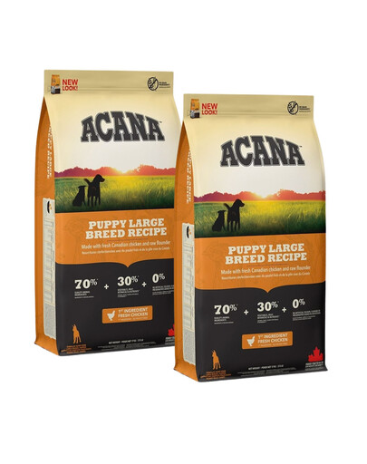 ACANA Puppy large breed dog 2x17 kg granule pro štěňata velkých plemen s hmotností nad 25 kg v dospělosti
