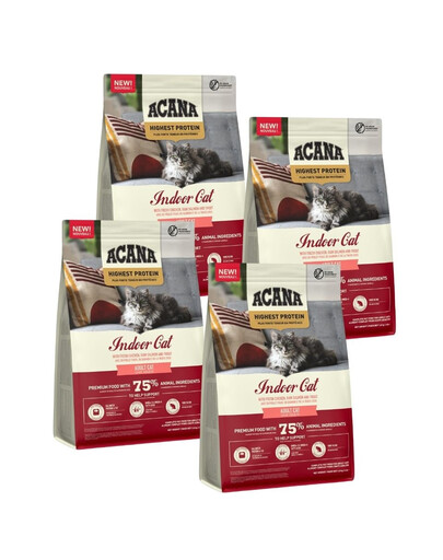 ACANA Highest Protein Indoor Cat 4x1,8 kg s mořskými rybami pro kočky chované uvnitř