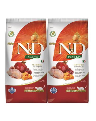 FARMINA N&D Pumpkin Cat neutered quail & pomegranate 2x5 kg