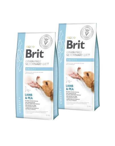 BRIT Veterinary Diets Dog Obesity 2x12 kg Veterinární krmivo pro dospělé psy s nadváhou a obezitou