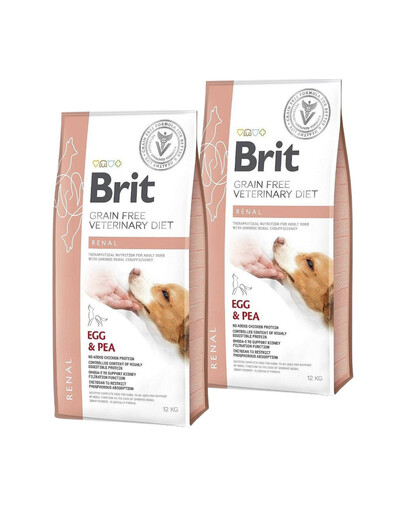 BRIT Veterinary Diets Dog Renal 2x12 kg Veterinární krmivo pro dospělé psy trpící selháním ledvin