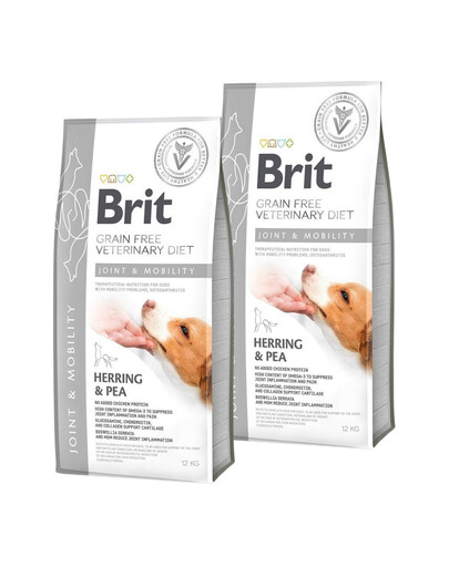 BRIT Veterinary Diets Dog Mobility 2x12 kg veterinární krmivo bez obilovin pro psy trpící artrózou a osteoartrózou