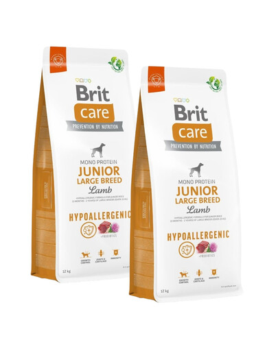 BRIT Care Hypoallergenic Junior granule pro velká plemena s jehněčím masem 2x12 kg