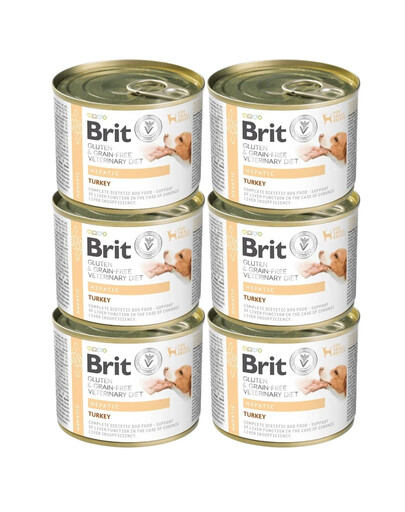 BRIT Veterinary Diet Grain Free Hepatic 6x200 g krůtí s hráškem pro psy s onemocněním jater