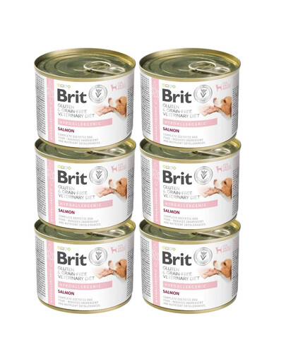 BRIT Veterinary Diet Grain Free Hypoallergenic 6x200g Losos s hráškem pro psy s potravinovou intolerancí
