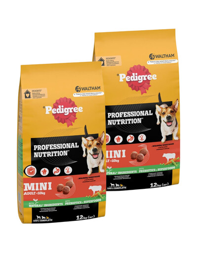 PEDIGREE Professional Nutrition Adult Mini s hovězím masem a zeleninou 2 x 12 kg pro psy malých plemen