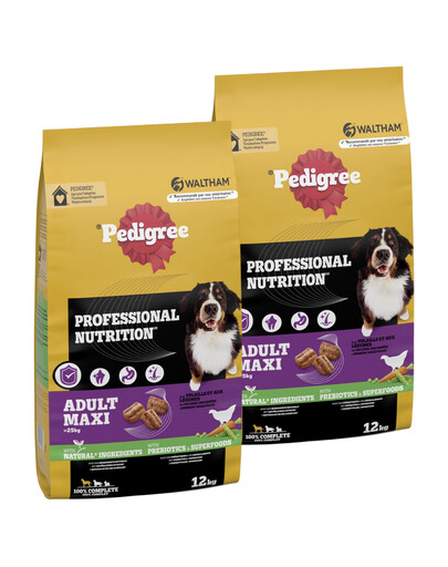 PEDIGREE Professional Nutrition Adult Maxi s drůbežím masem a zeleninou 2 x 12 kg pro psy velkých plemen