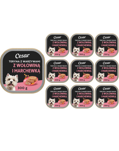 CESAR se zeleninou 10x300 g krmivo pro psy s telecím masem a mrkví