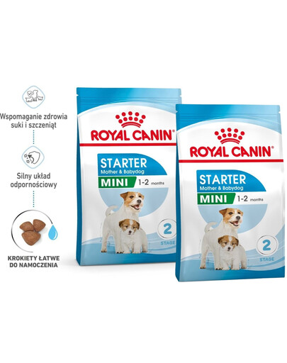 ROYAL CANIN Mini Starter Mother & Babydog 2x8 kg krmivo pro březí a kojící feny a štěňata malých plemen od 4 do 8 týdnů věku