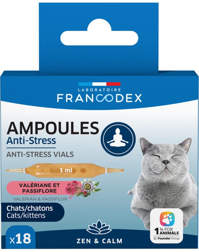 FRANCODEX Antistresové ampule 1ml pro kočky a koťata 18 ks