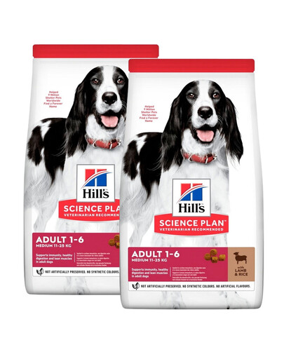 HILL'S Science Plan Canine Adult Medium Lamb & Rice 2x18 kg krmivo pro psy středních plemen s jehněčím masem a rýží