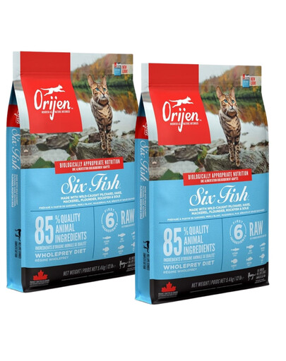 ORIJEN 6 Fish Cat 2x5.4 kg krmivo pro dospělé kočky