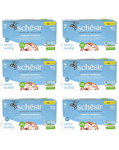 SCHESIR Tuňák s mořským vlkem v želé pro kočky 6x50g