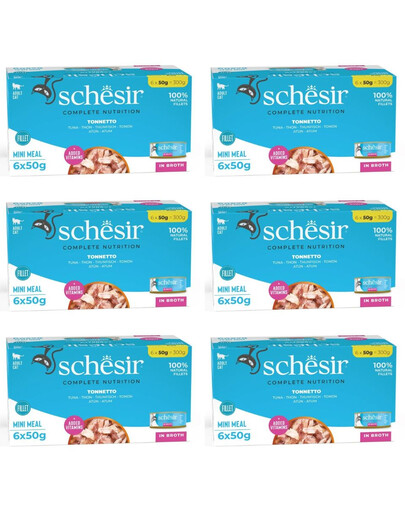SCHESIR Tuňák ve vývaru pro kočky 36x50 g