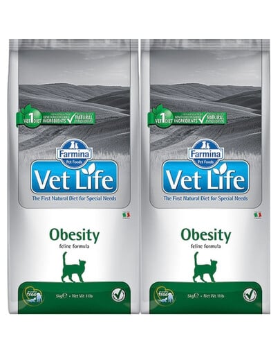FARMINA Vet Life Cat Obesity 2x10 kg krmivo pro kočky s nadváhou
