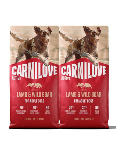 CARNILOVE Active Dog Lamb and Wild Boar Adult 2x12 kg jehněčí a divočácké, pro dospělé psy