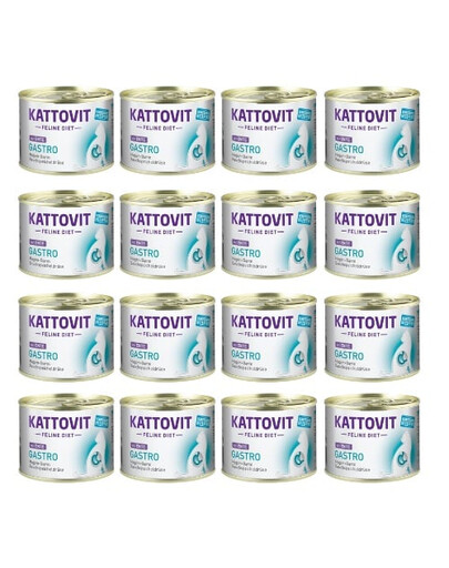 KATTOVIT Feline Diet Gastro Kaczka 12x185 g