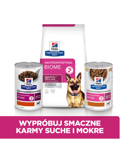 HILL'S Prescription Diet Gastrointestinal Biome 12x370g mokra karma dla psów s kurzcziakem