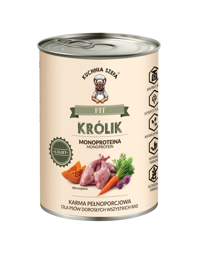 KUCHNIA SZEFA nízkotučné, monoproteinové krmivo pro psy všech plemen 400 g