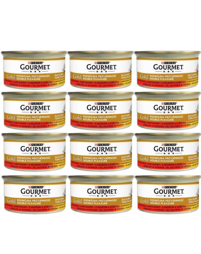 GOURMET Gold Mix z wołowiną i kurczakiem dla kota 12x85 g