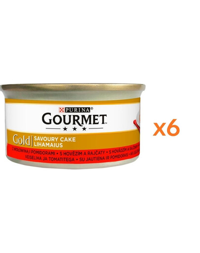 GOURMET Gold Savoury Cake z wołowiną i pomidorami 6x85 g