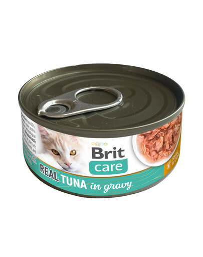 BRIT Care Cat Real Tuna in Gravy 80 g tuňákové filety ve vývaru, mokré krmivo pro kočky
