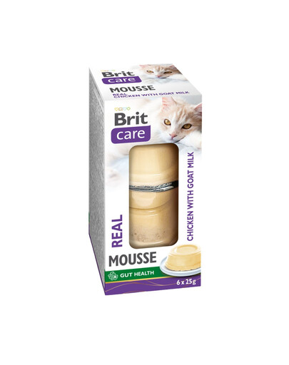 BRIT Care Cat Mousse Real Chicken with Goat Milk 6x25 g mus z kurczakiem i kozim mlekiem dla kotów