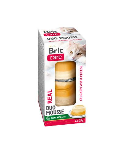 BRIT Care Cat Double Layer Mousse Real Chicken with Cheese 6x25 g kuřecí a sýrová pěna pro kočky