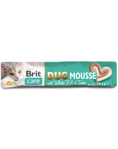 BRIT Care Cat Creamy Duo Mousse Whitefish and Tuna 4x14 g kremowy przysmak z białą rybą i tuńczykiem dla kotów