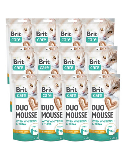 BRIT Care Cat Creamy Duo Mousse Whitefish and Tuna 48x14 g kremowy przysmak z białą rybą i tuńczykiem dla kotów