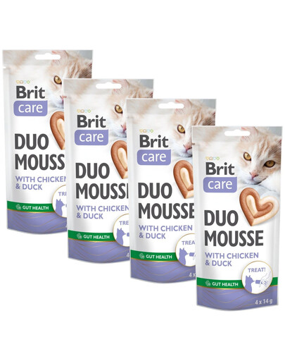 BRIT Care Cat Creamy Duo Mousse Chicken and Duck 16x14 g krémový kuřecí a kachní pamlsek pro kočky