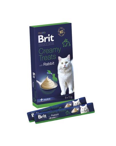 BRIT Premium by Nature Cat Creamy Treats with Rabbit 6x15 g krémový králičí pamlsek pro kočky