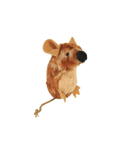 TRIXIE Zábavná hračka myš stojící hnědá (se zvukem). 8 cm