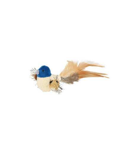 TRIXIE Zábavná hračka  Ptáček s peřím a catnipem 8 cm