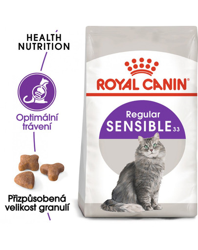 ROYAL CANIN  Sensible 10kg + 2kg zdarma granule pro kočky s citlivým zažíváním