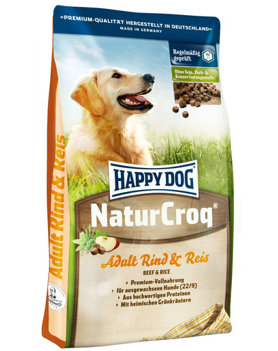 HAPPY DOG Naturcroq hovězí & rýže15 kg