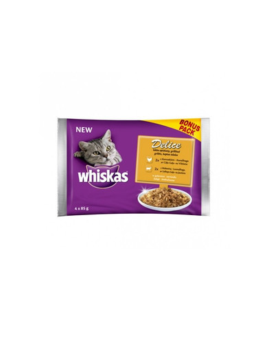 WHISKAS Delice opiekane mięsa 4 x 0.085 kg junior