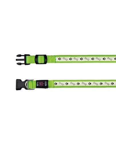 TRIXIE Obojek USB svítící S–M: 30–40 cm/25 mm, zelený