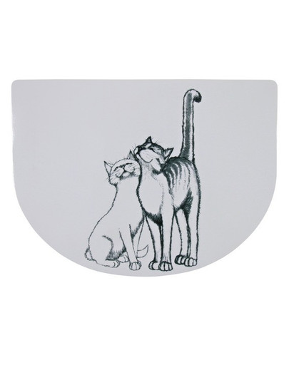 TRIXIE Protiskluzová podložka pod misku `Pussy Cat` 40x30 cm půlkouletá