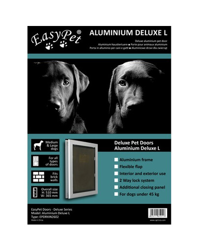 EASYPET Drzwiczki dla psa do 45 kg z aluminiową ramą Deluxe