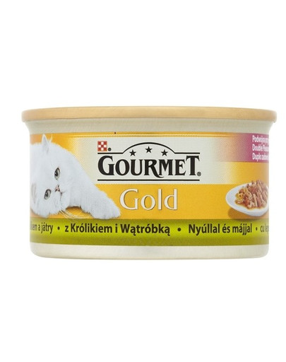 GOURMET Gold królik i wątróbka w sosie 85 g