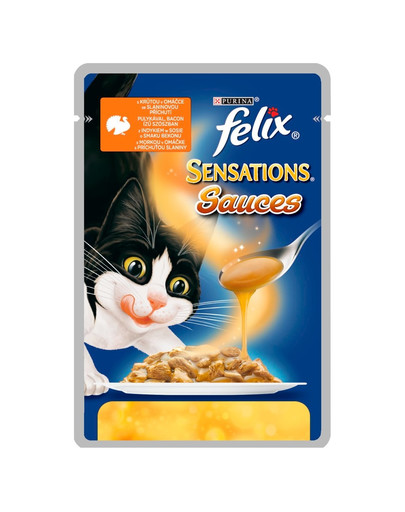 FELIX Sensations Sauce Surprise z Krůtí a slanina v omáčce 100g