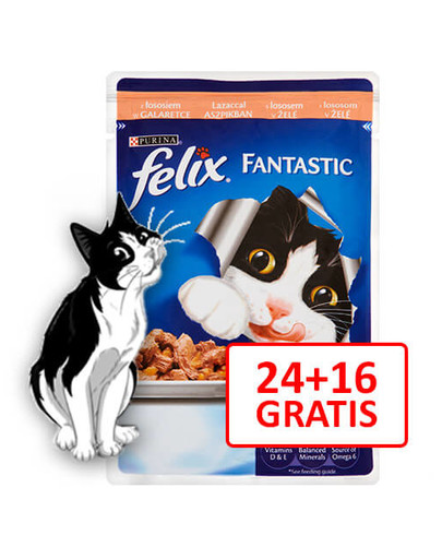 FELIX Fantastic S Lososem 100g 24 + 16 Zdarma