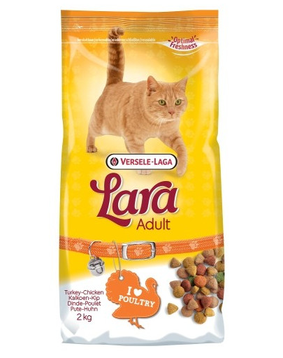 VERSELE-LAGA Lara Adult Turkey&chicken Krmivo pro kočky s krůtím a kuřecím masem 2 kg