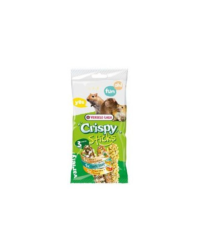 VERSELE-LAGA Crispy Sticks Omnivores Triple Variety Pack 165 g 3 Tyčinky pro křečeków, myši, Potkanów