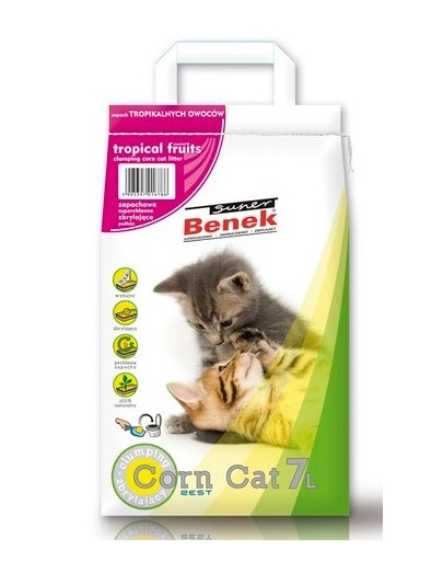BENEK Super corn cat Kočkolit tropické ovoce 7l
