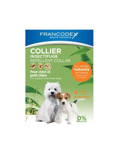 FRANCODEX Obojek pro štěňata a malé psy Do 10 kg odpuzující hmyz - 4 měsíce ochrany